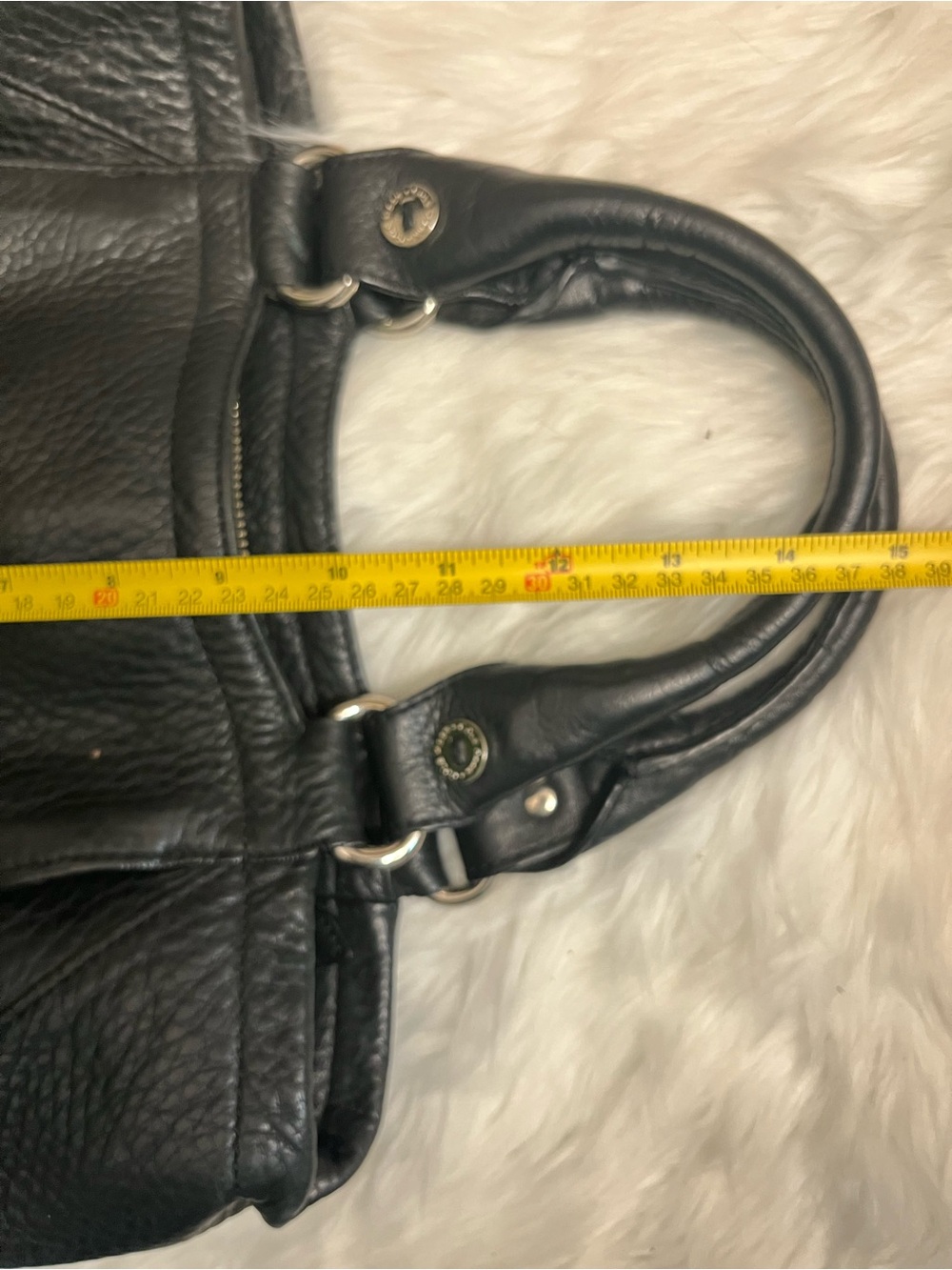 Cole Haan Black Leather Shoulder Tote - Picture 6 of 9